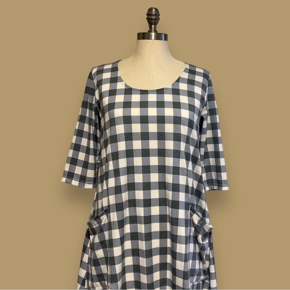 Ava Sky Dress Pockets Swing Dress Plaid - Picture 5 of 10